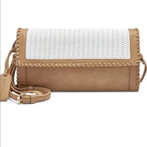 Sole Society Whipstitch Faux Leather Clutch